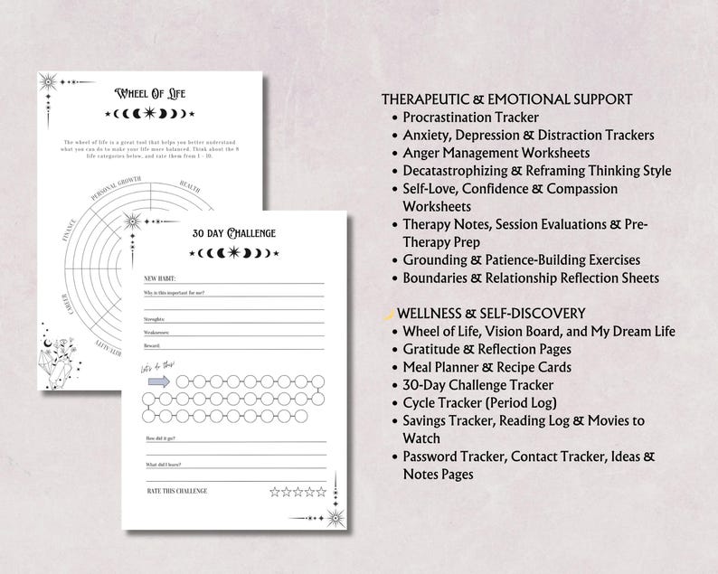 ADHD Planner Printable PDF | Witchy Planner | Digital Focus Journal | Productivity Planner | GoodNotes | Instant Download afbeelding 8