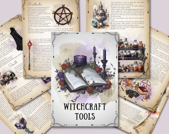 Witchcraft Tools. Beautiful pages for your Book Of Shadows. Instant download