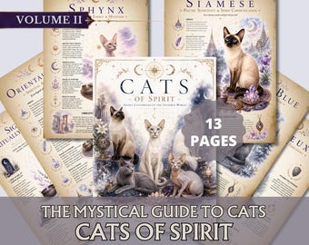 The Mystical Guide to Cats Vol. II | Cats of Spirit | Spiritual Cat Symbolism | Printable Grimoire Pages PDF