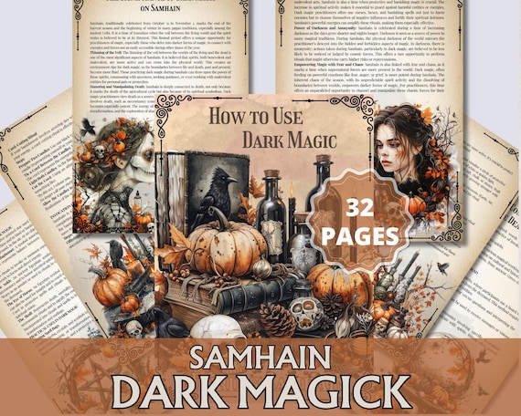 Dark Magic Grimoire for Samhain | Necromancy, Blood Magic, Shadow Work & Underworld Rituals | Witchcraft Printable Book of Shadows PDF