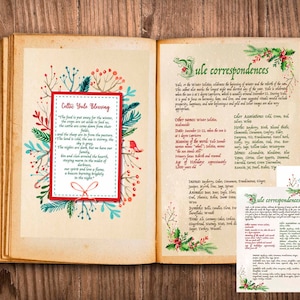 Yule Correspondences Grimoire Page: Wiccan Book of Shadows (JPG Digital Download)