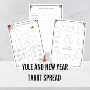 Tiragem de Tarot de Yule e Ano Novo, Páginas do Livro das Sombras, Download Digital