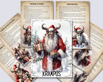 Krampus. Grimoire pages. Printable.
