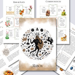 Equinoccio de otoño/Mabon. Grimorio del Sabbat imprimible, Rueda pagana del año, Páginas BOS de brujería, Ritual de Wicca