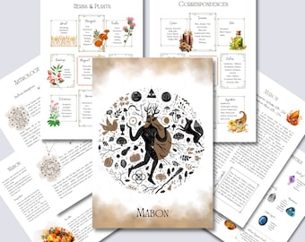 Herbst Tagundnachtgleiche/Mabon. Sabbat Grimoire zum Ausdrucken, Pagan Rad des Jahres, Hexerei BOS Seiten, Wicca Ritual