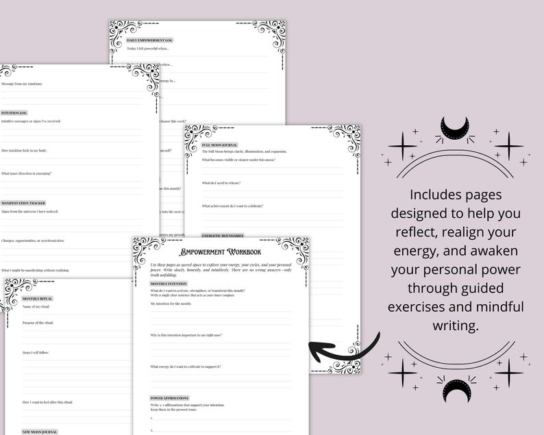 Realign Workbook Personal Empowerment Grimoire Pages • Spells, Rituals, Crystals, Herbs ...