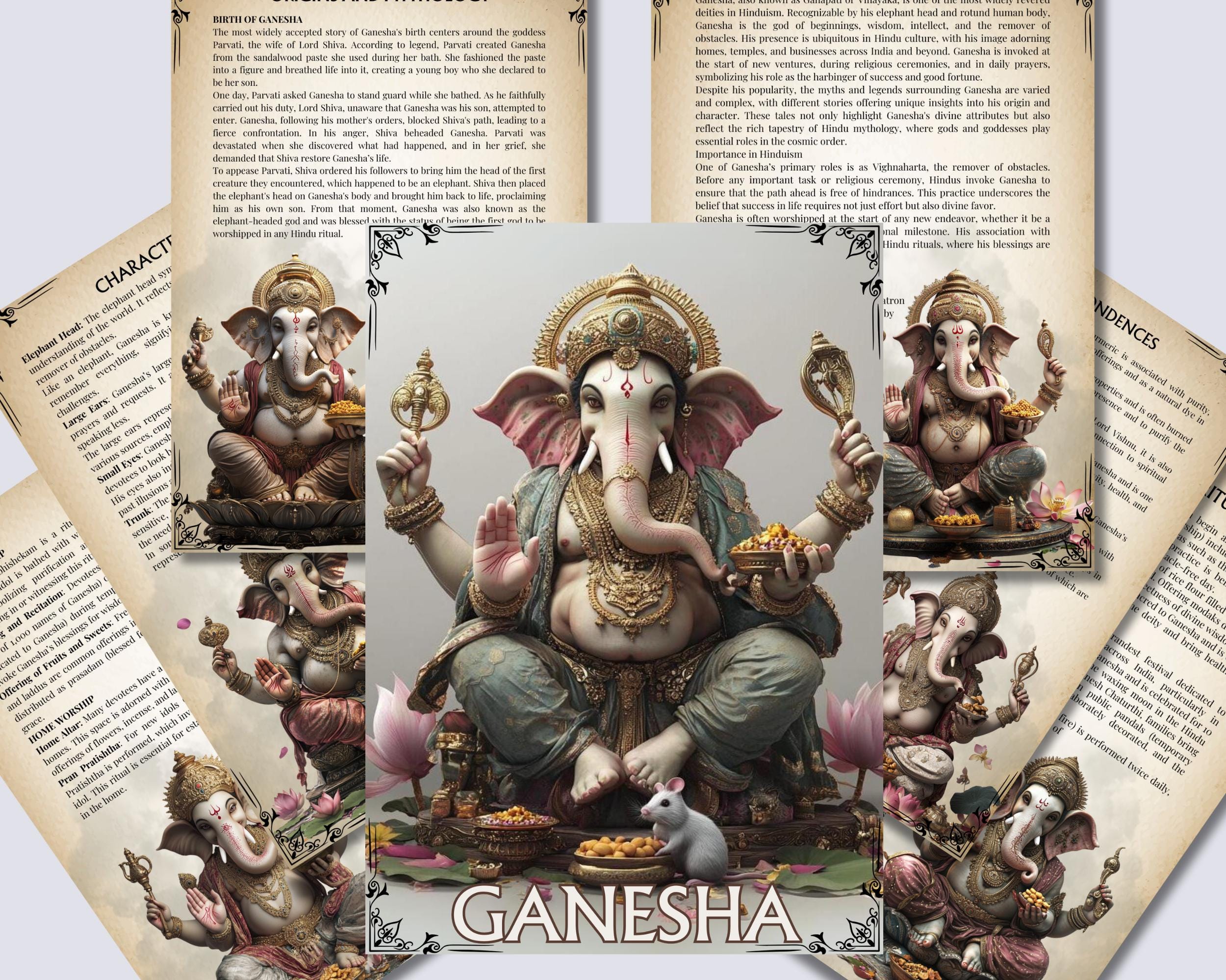 Ganesha Grimoire Pages: Printable Book of Shadows (PDF)
