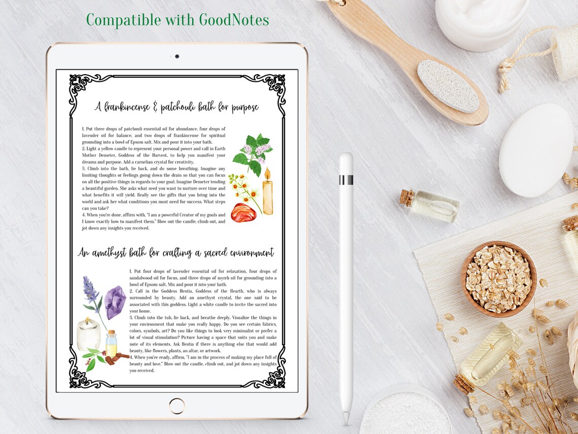 Spiritual Baths Ritual Instructions Printable PDF Download Etsy