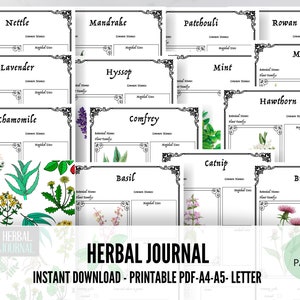 25 pages WITCH&#39;S HERBAL Journal Planner