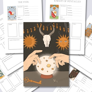 Tarot Journal, Tarot Card Study Sheets, Printable Pages, 78 Sheets Tarot  for Beginners, Instant Download 