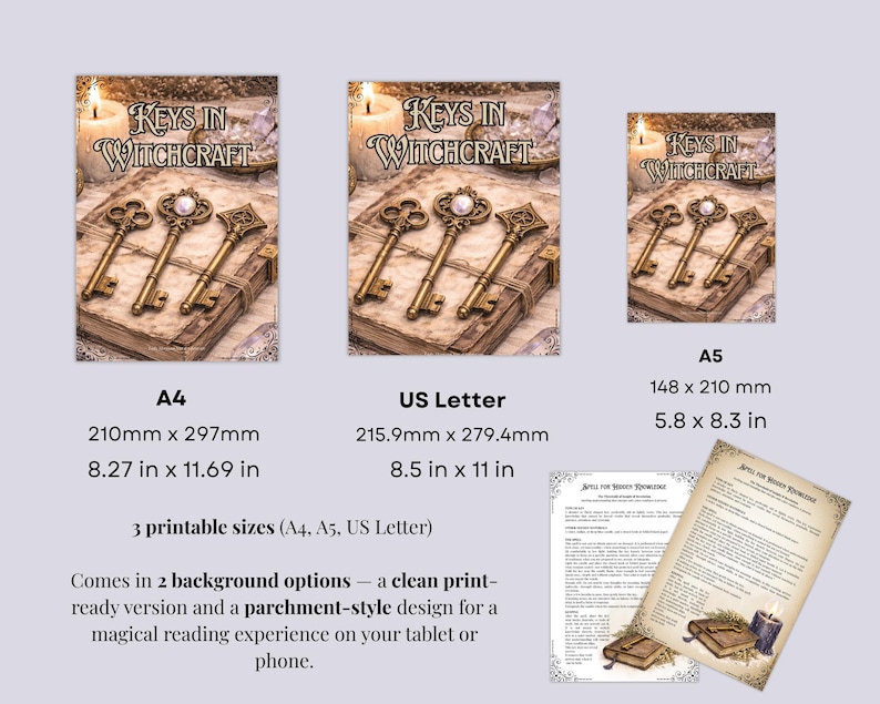 Keys in Witchcraft | Printable Grimoire Pages | Magical Keys, Threshold ...