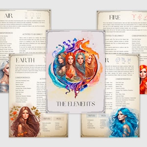 Four Elements Book of Shadows Pages: Witchcraft Grimoire (Digital Download)