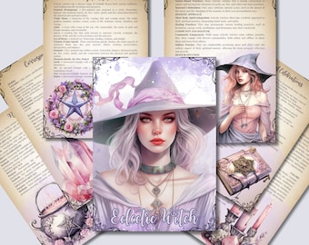 Eclectic Witch Grimoire Pages: Book Of Shadows Printable (PDF)