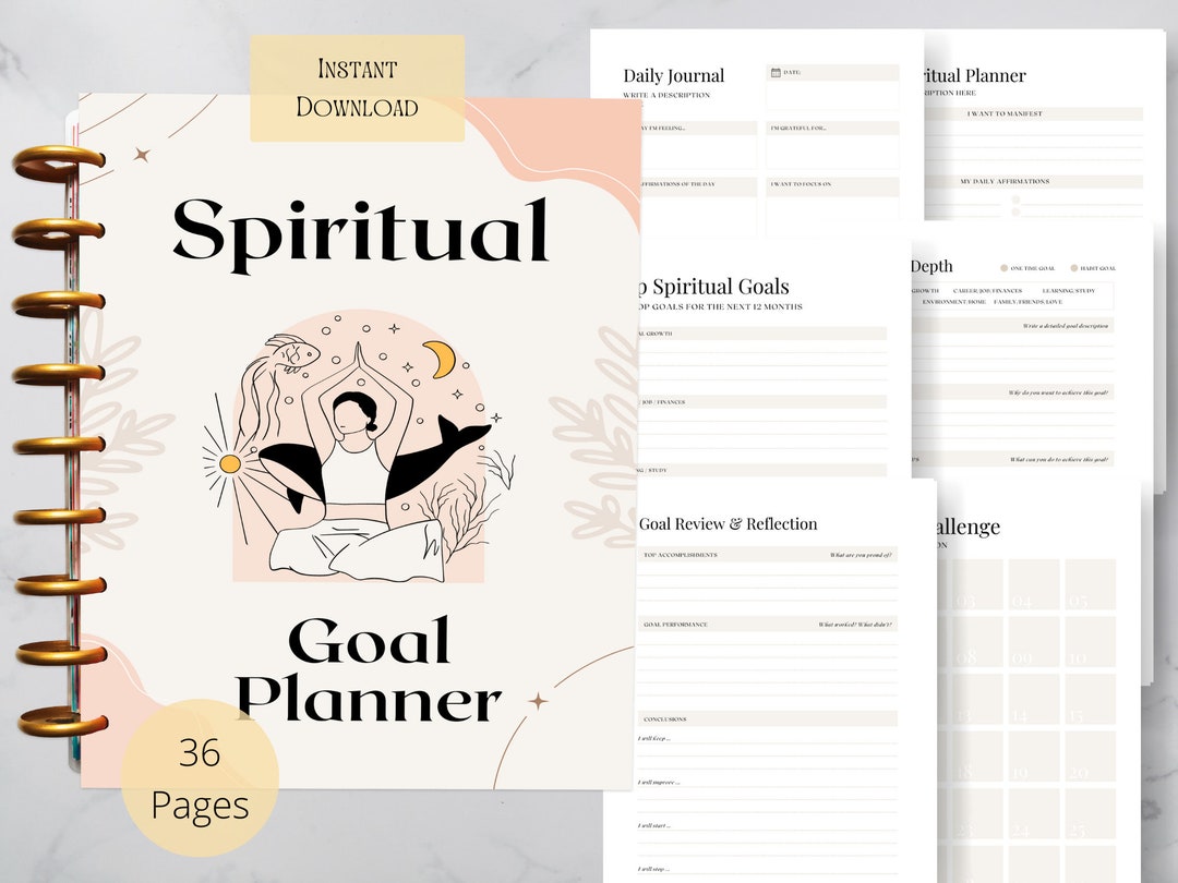 Spiritual Goal Planner: Manifestation Journal Template (PDF) - Etsy