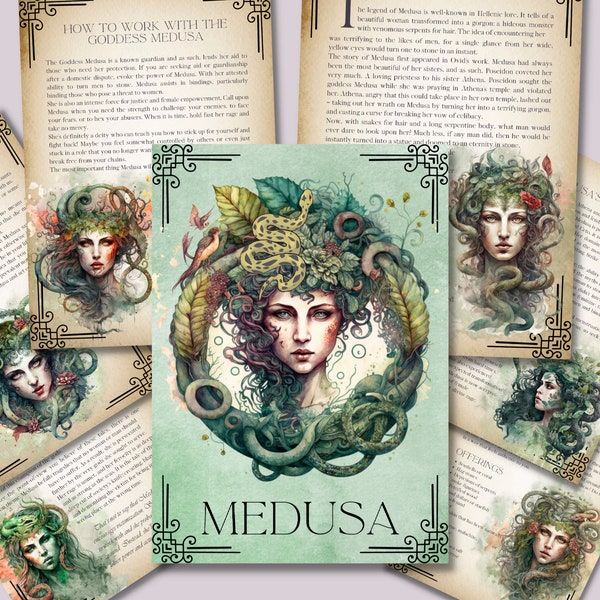 MEDUSA. Beautiful pages for you Book Of Shadows. Instant download