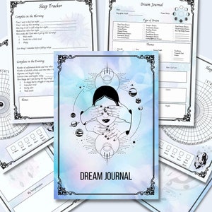 Dream Journal, Watercolor Printable Pages, Witch dreams, Sleep tracker, 2 styles