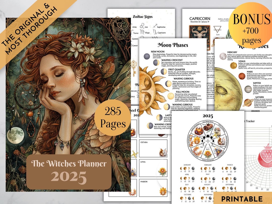 Moon Journal Printable Planner | Lunar Phases Tracker