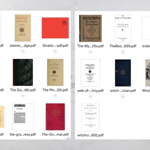 Puede incluir: Un collage de portadas de libros con t&iacute;tulos como "El Libro de los Secretos", "Las Puertas del Conocimiento", "La Hermandad M&iacute;stica", "El Libro de las Brujas", "Los Secretos de lo Oculto", "La Brujer&iacute;a", y "El Diccionario del Diablo".