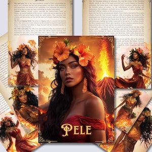 Pele, the Hawaiian goddess of fire, volcanoes, and transformation. Printable