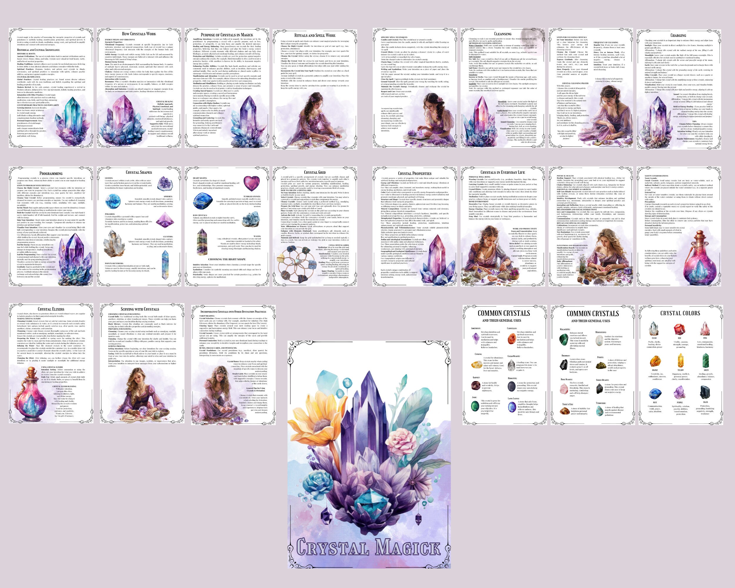 Crystal Magic Witchcraft Guide • Crystal Correspondences • Printable ...