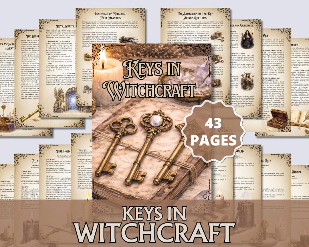 Keys in Witchcraft | Printable Grimoire Pages | Magical Keys, Threshold ...