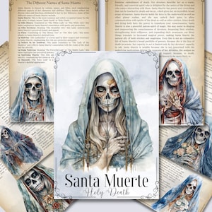 Weihnachtsmann Muerte. Heiliger Tod. Grundlagen. Wunderschöne Seiten für das Buch der Schatten. Druckbar