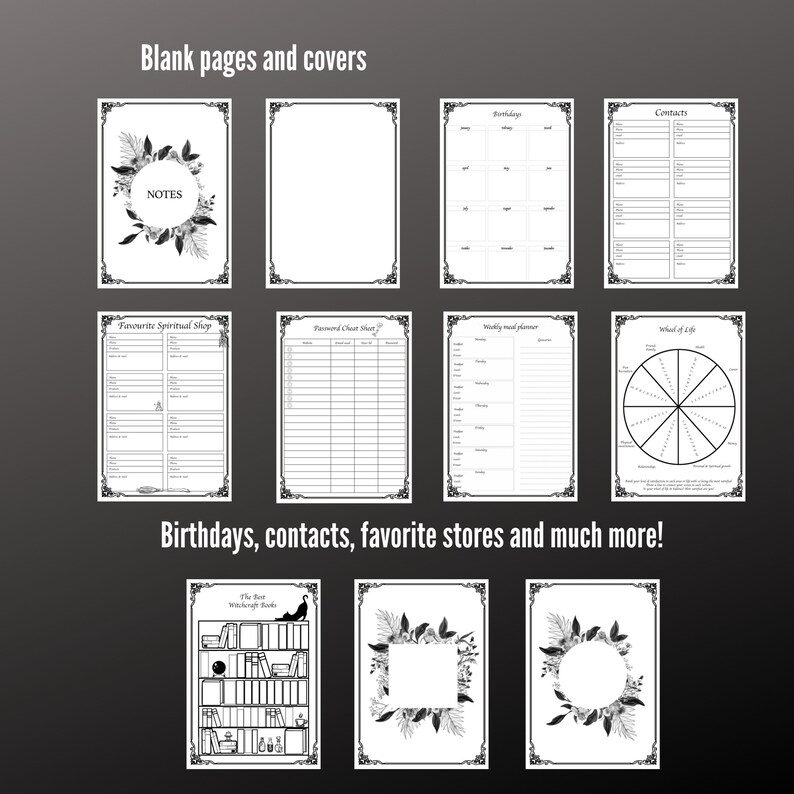 151 pages Pagan Planner Printable planner Pagan Wiccan | Etsy