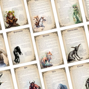 BESTIARY. Mythical Creatures - Beautiful Pages for Your Grimoire or ...