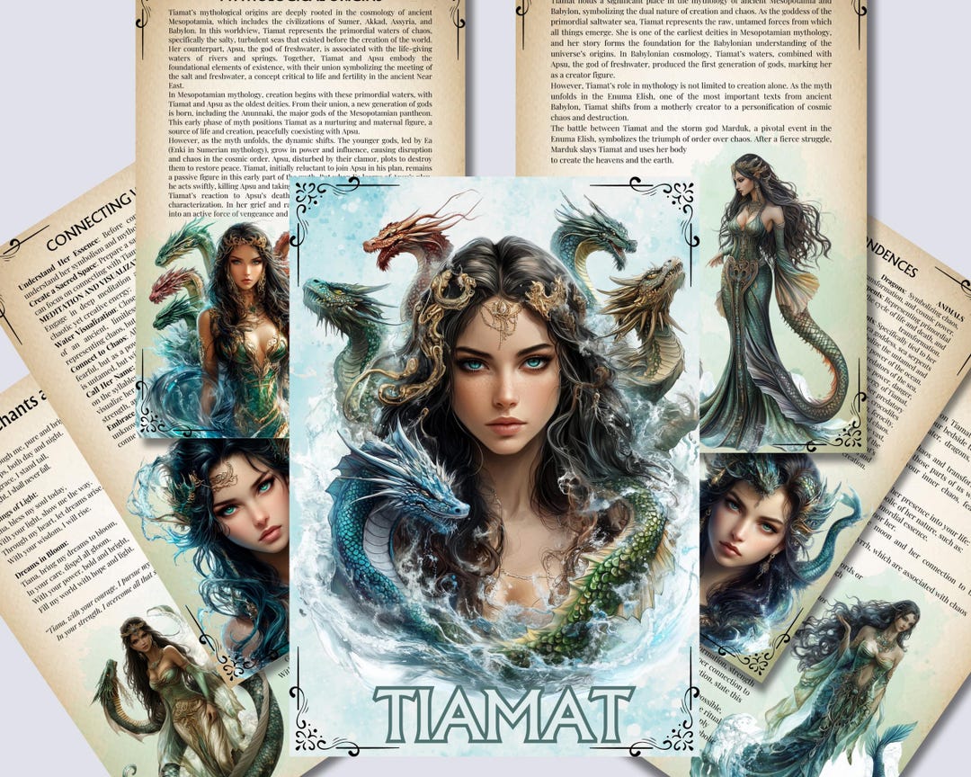 Tiamat Grimoire Pages: Mesopotamian Goddess of the Sea (printable PDF ...