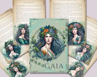 Gaia, Mother of Earth. Beautiful pages for your Book Of Shadows. Instant download.