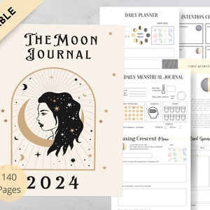 2024 Moon Journal / Moon Planner / Moon Phase Planner Download / Moon Workbook / Full Moon Ritual / Moon Manifestation / Law of Attraction