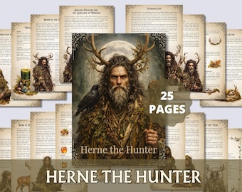 Herne the Hunter Grimoire Druckbare Seiten |  Druidenbuch der Schatten | Wald Ritual Journal Download