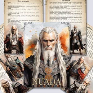 Nuada. Celtic God. Beautiful pages for your Grimoire or Book of Shadows. Printable