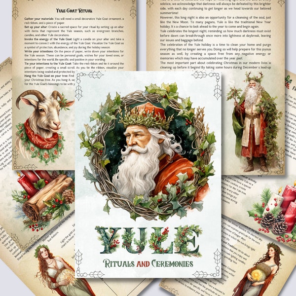 Yule Rituals and Ceremonies. Printable pages for your Book Of Shadows.