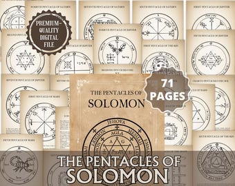The Pentacles of Solomon PDF | Ancient Magic Guide, 44 Seals & Sigils, Planetary Talismans, Oracle Cards, Worksheet, and more | Printable