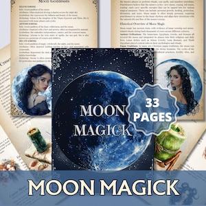 Grimorio de Magia Lunar – Brujería Lunar Imprimible / Rituales de Luna Llena, Hechizos de Eclipse y Guía de la Diosa Lunar / Libro Wicca de las Sombras PDF