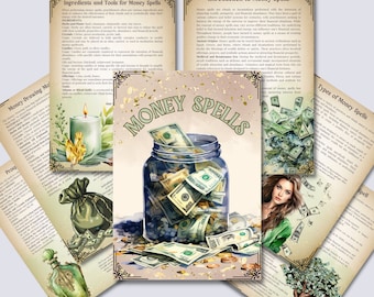 Money Spells: 10 Printable Rituals for Grimoire (PDF)
