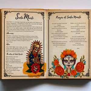 Santa Muerte- Digital Art Grimoire-pagina- Santa Muerte-gebed
