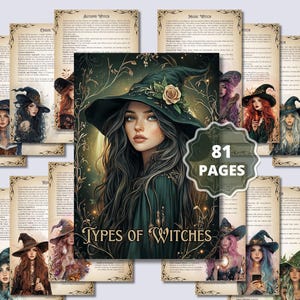 Types of Witches Grimoire | 39 Witch Archetypes (81 Pages) | Printable PDF