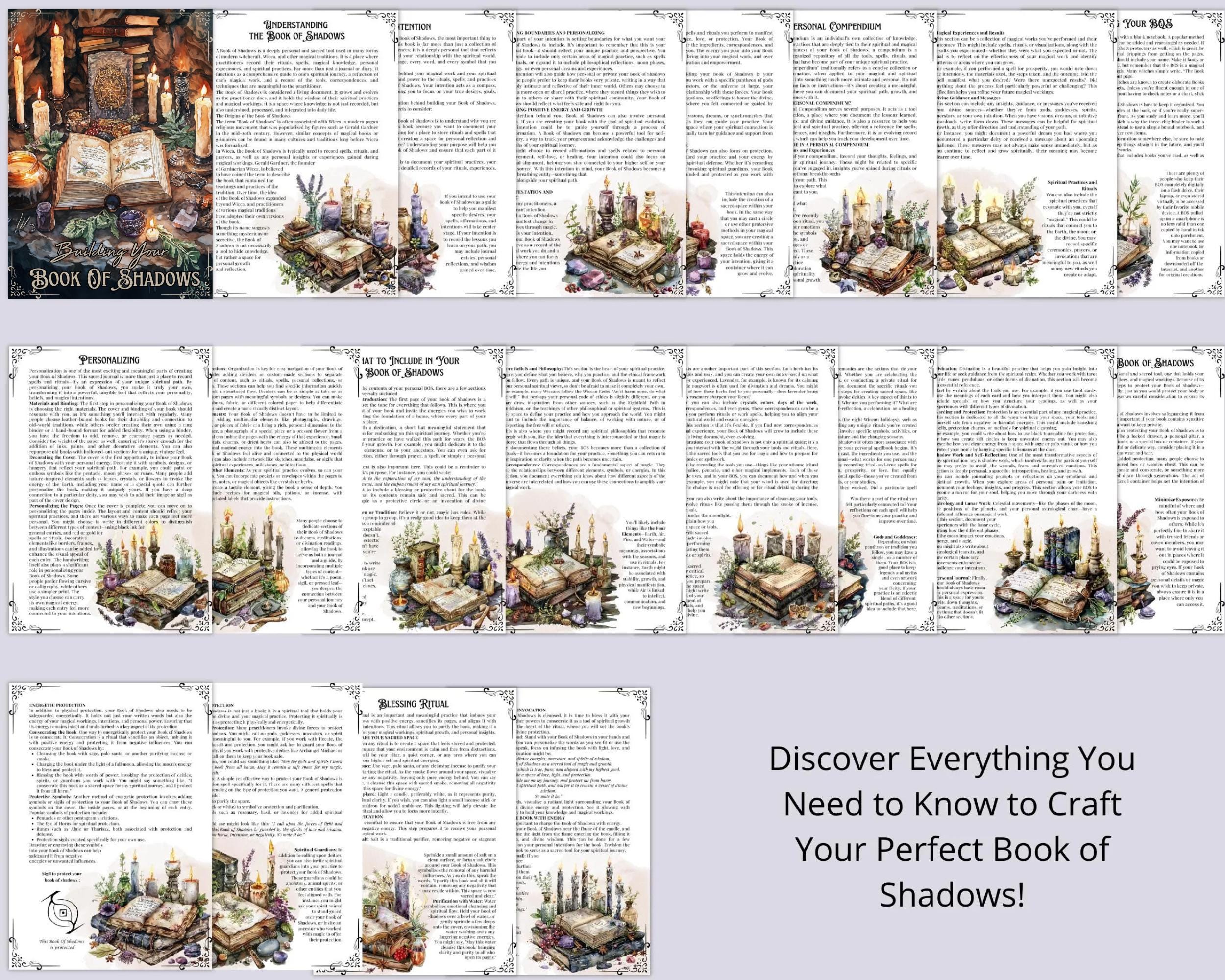 Book of Shadows Guide PDF | Witchcraft Journal, Spells & Rituals ...