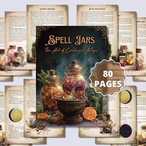 Spell Jar Grimoire: 80-Page Witchcraft Guide (PDF Download)