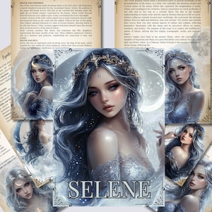 Selene Goddess Grimoire Seiten: Druckbares Buch der Schatten (PDF)