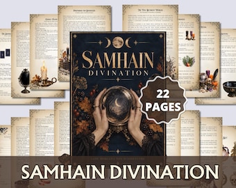 Samhain Divination Grimoire Pages | Book of Shadows Printable | Witchcraft PDF | Tarot, Scrying & Runes