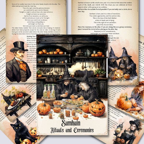 Samhain Rituals and Ceremonies. Printable pages for your Book Of Shadows.