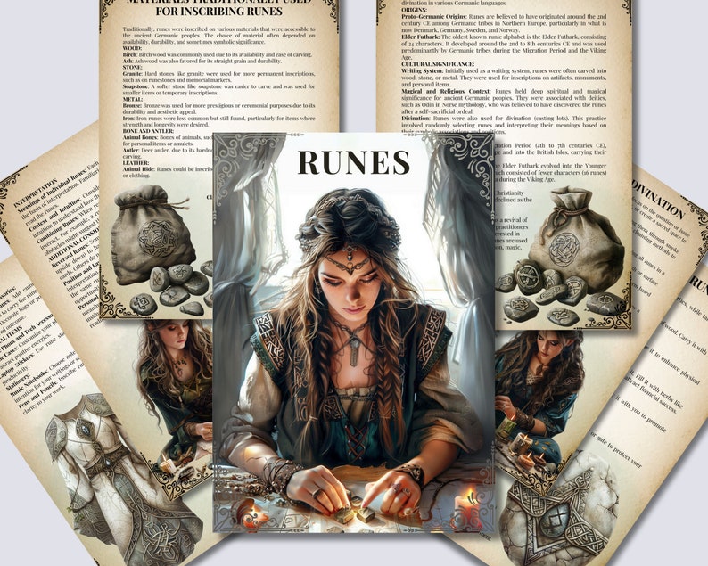 Basic Runes Book Runes Basic Guide: Grimoire Pages (printable PDF) - Etsy