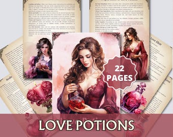 Love Potions Grimoire Seiten: Buch der Schatten Basics. Druckbar