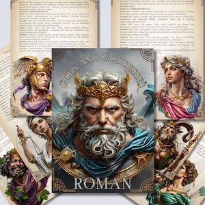 DEI E DEE ROMANI. Bellissime pagine per il tuo Grimorio o Libro delle Ombre. Stampabili.