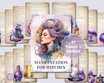 Manifestation für Witches Bundle. Anleitung, Rituale, Briefwechsel und mehr!+ BONUS!.Druckbare Seiten
