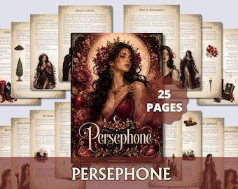 Persephone Grimoire Pages Printable | Greek Goddess Book of Shadows | Persephone Devotional Guide