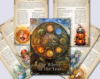 Páginas imprimibles de los Sabbats de la Rueda del Año / Páginas del Libro de las Sombras en PDF / Páginas del Grimorio Pagano y Wicca